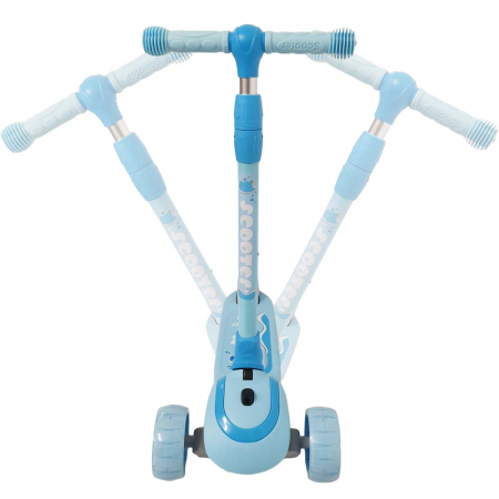 Trotineta copii reglabila cu 3 roti late, lumini LED si muzica, 3-8 ani, albastru [1]