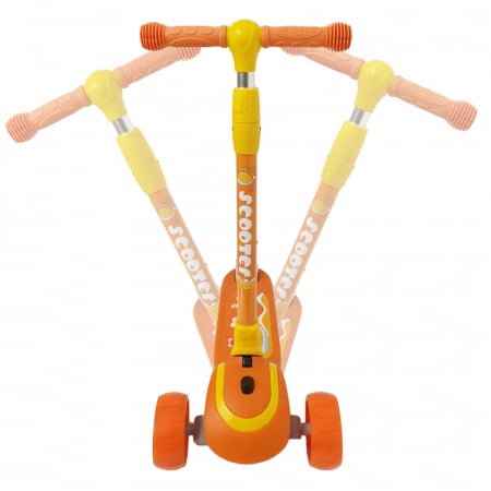 Trotineta copii reglabila cu 3 roti late, lumini LED si muzica, 3-8 ani, portocaliu [1]