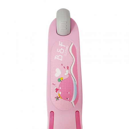 Trotineta copii reglabila cu 3 roti late, lumini LED si muzica, 3-8 ani, roz [6]