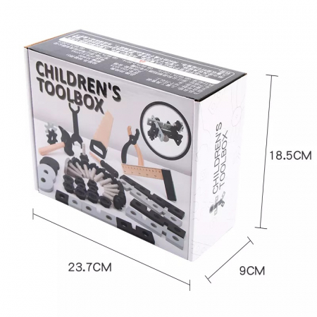 Trusa de scule din lemn Montessori Children's Toolbox, 42 piese, multicolor [7]
