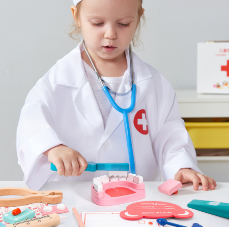 Trusa doctor Stomatolog din lemn, 27 piese, multicolor [4]