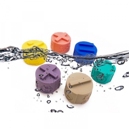 Turn din Cuburi de silicon pentru bebelusi Castel cu Ratusca, 7 piese, multicolor [2]