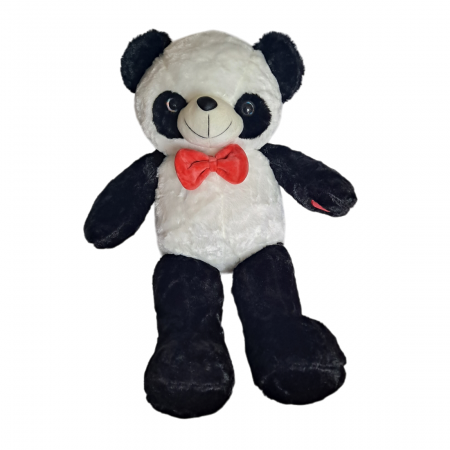 Urs Panda din plus cu papion rosu, 55 cm
