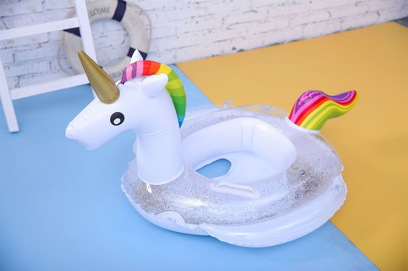 Colac de inot copii model Unicorn, 85 cm, multicolor [3]
