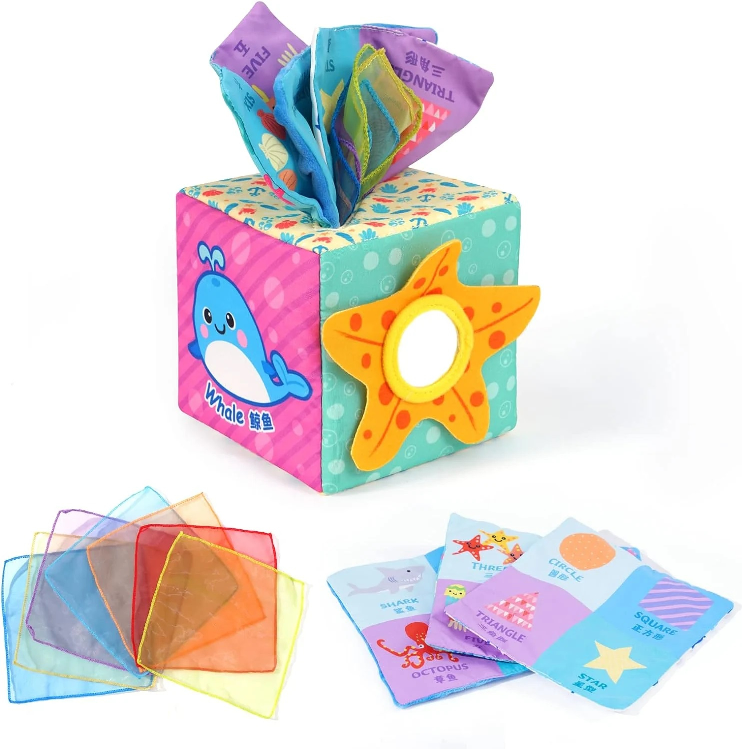 Cub senzorial activitati cu servetele, Animale Marine, multicolor [1]