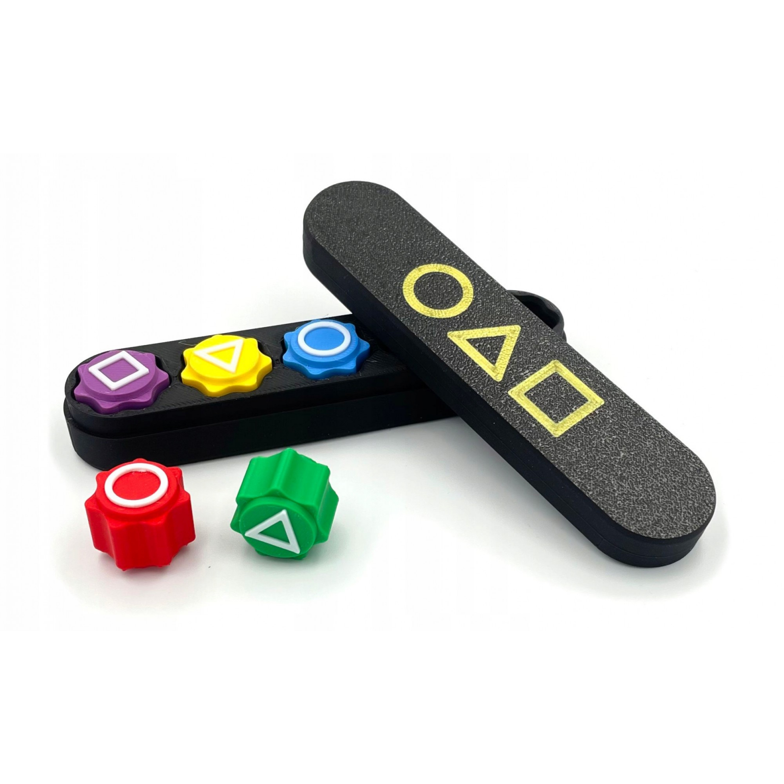 Gonggi Joc Traditional Coreean, Squid Game si Jocul Calamarului, Set 5 Piese Multicolore, Cutie Neagra [1]