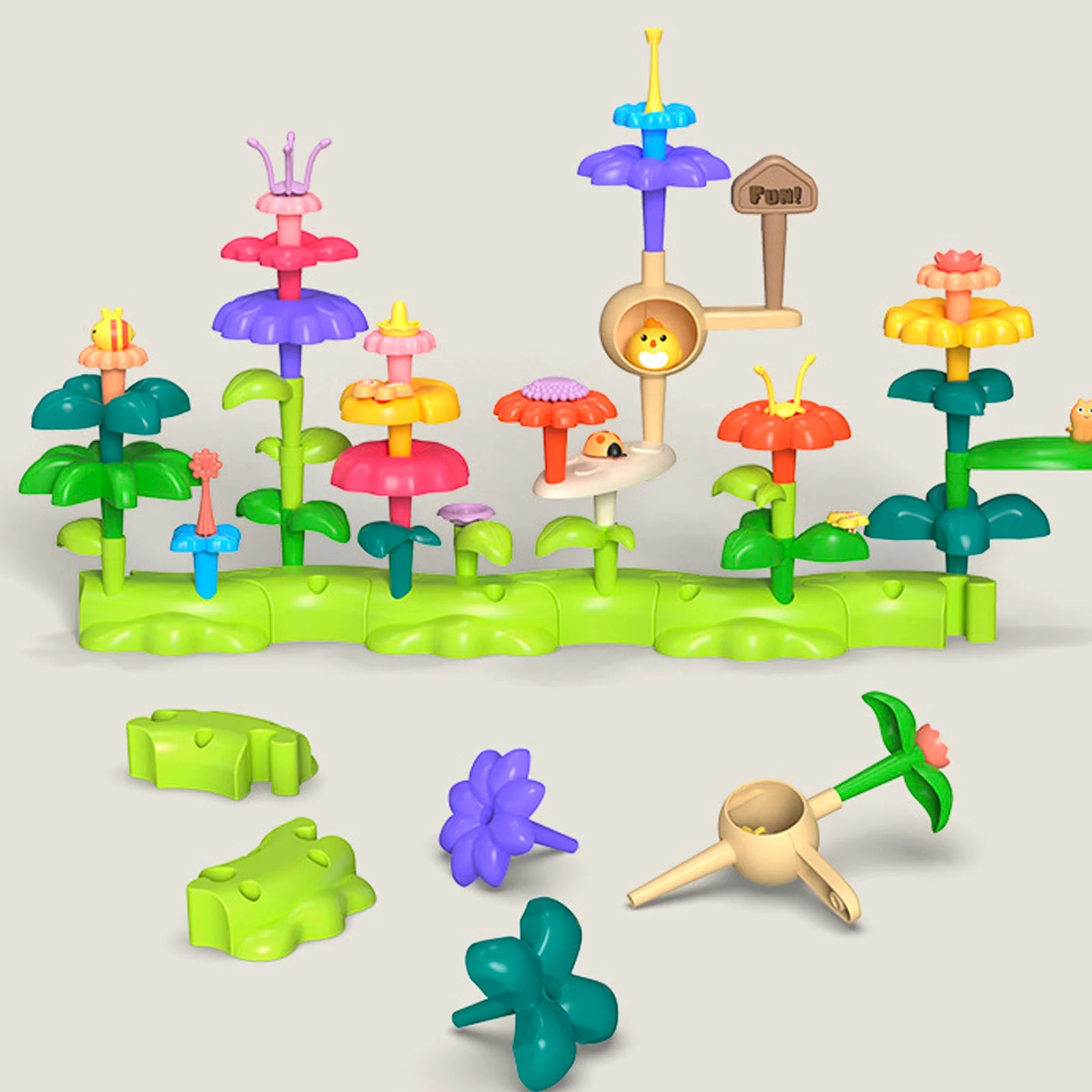 Joc creativ constructii, Gradina cu flori, 93 piese, multicolor [3]