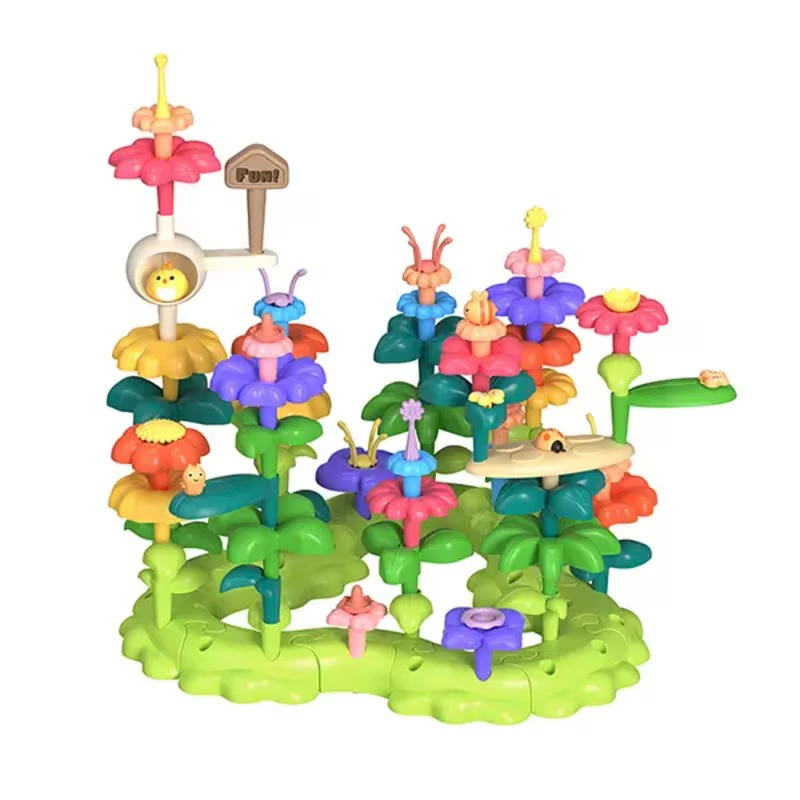 Joc creativ constructii, Gradina cu flori, 93 piese, multicolor [1]