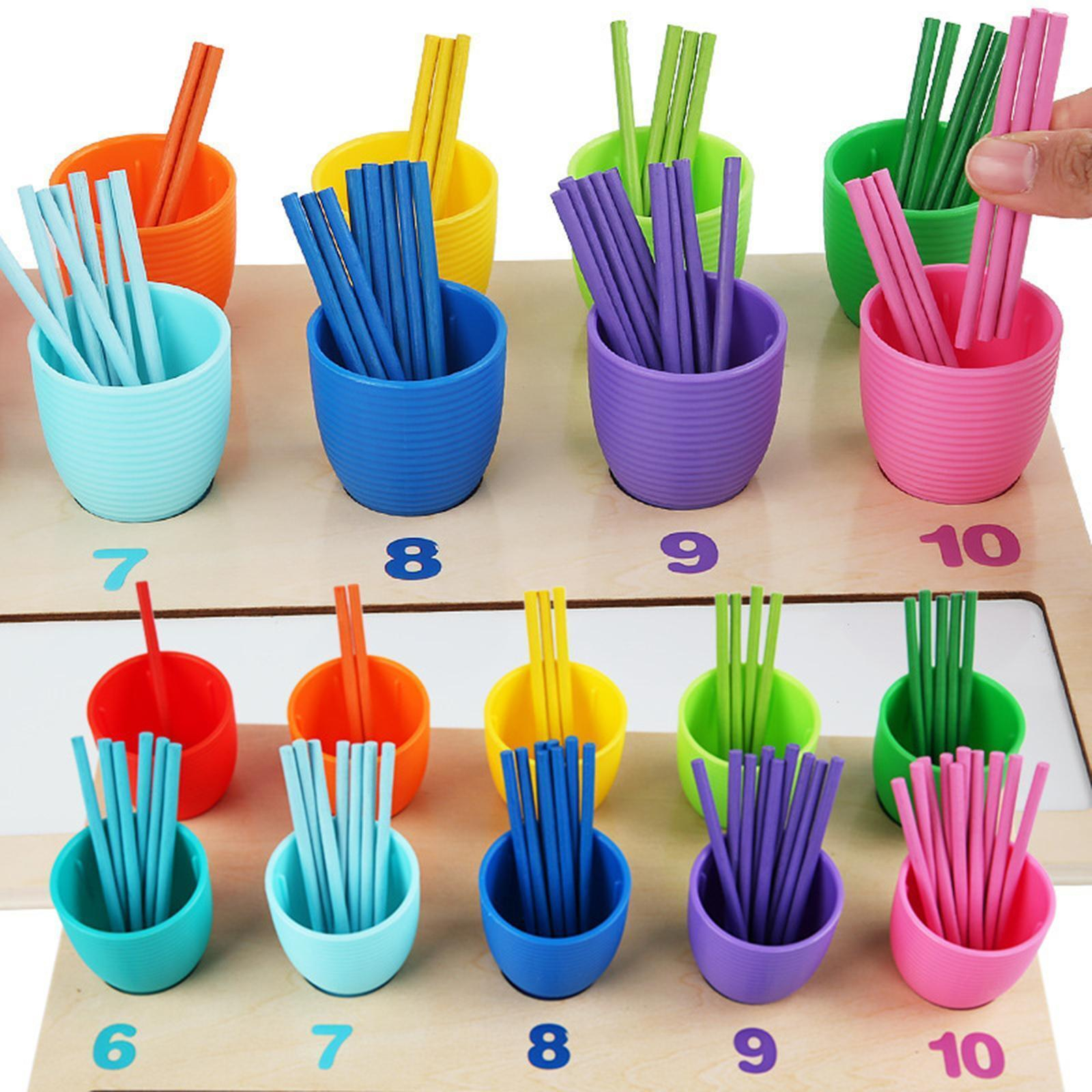 Joc educativ din lemn Matematic de Numarare si Clasifcarea Culorilor, multicolor [6]