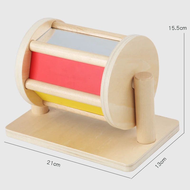 Joc educativ Montessori Tambur Curcubeu cu clopotei, multicolor [6]