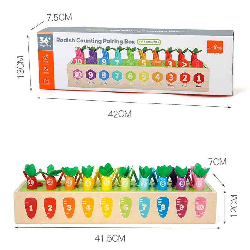 Joc Educativ Sortare si Numarare, Morcovii colorati cu betisoare, multicolor [5]