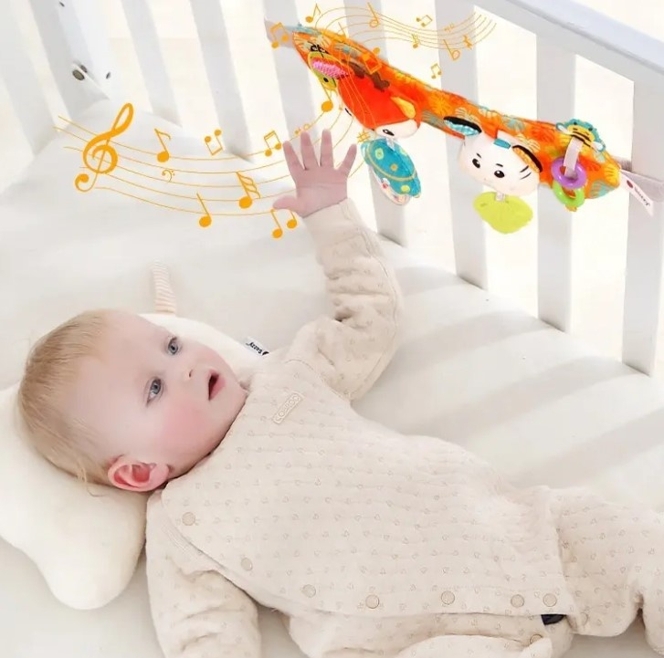 Jucarie bebe zornaitoare pentru patut/carucior Vulpe si Elefant, multicolor [5]