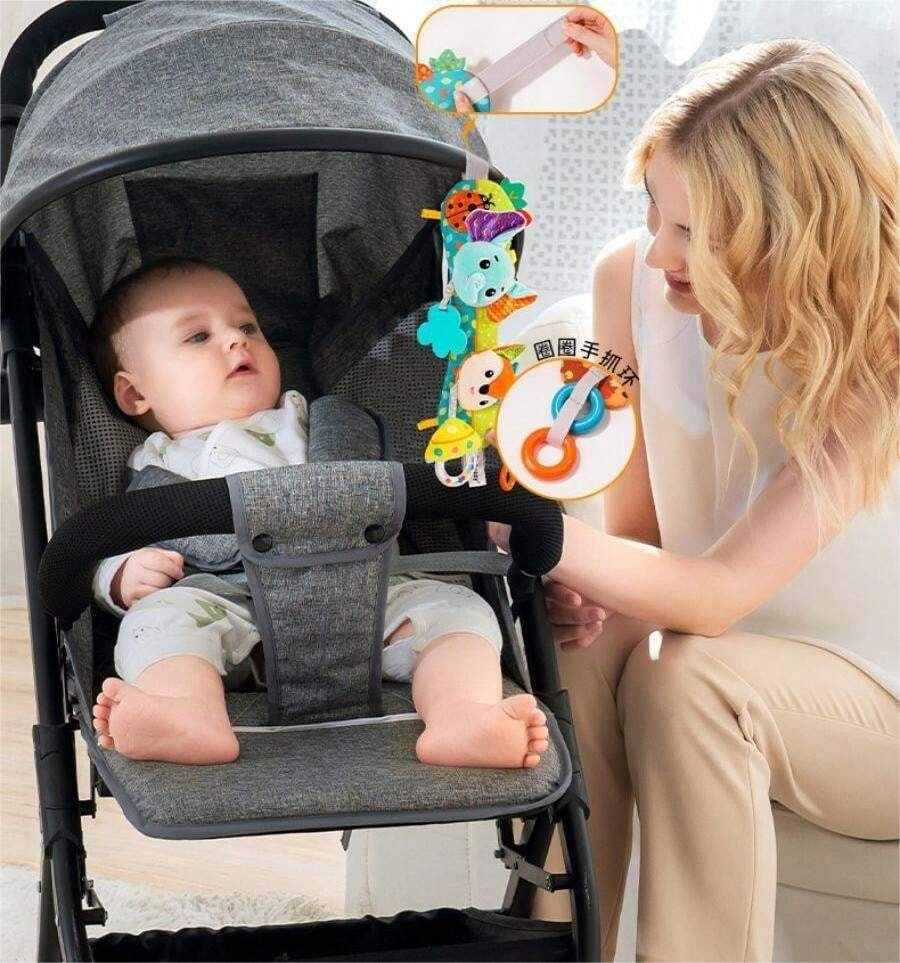 Jucarie bebe zornaitoare pentru patut/carucior Vulpe si Elefant, multicolor [4]