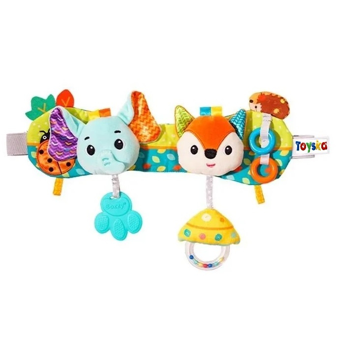 Jucarie bebe zornaitoare pentru patut/carucior Vulpe si Elefant, multicolor [1]