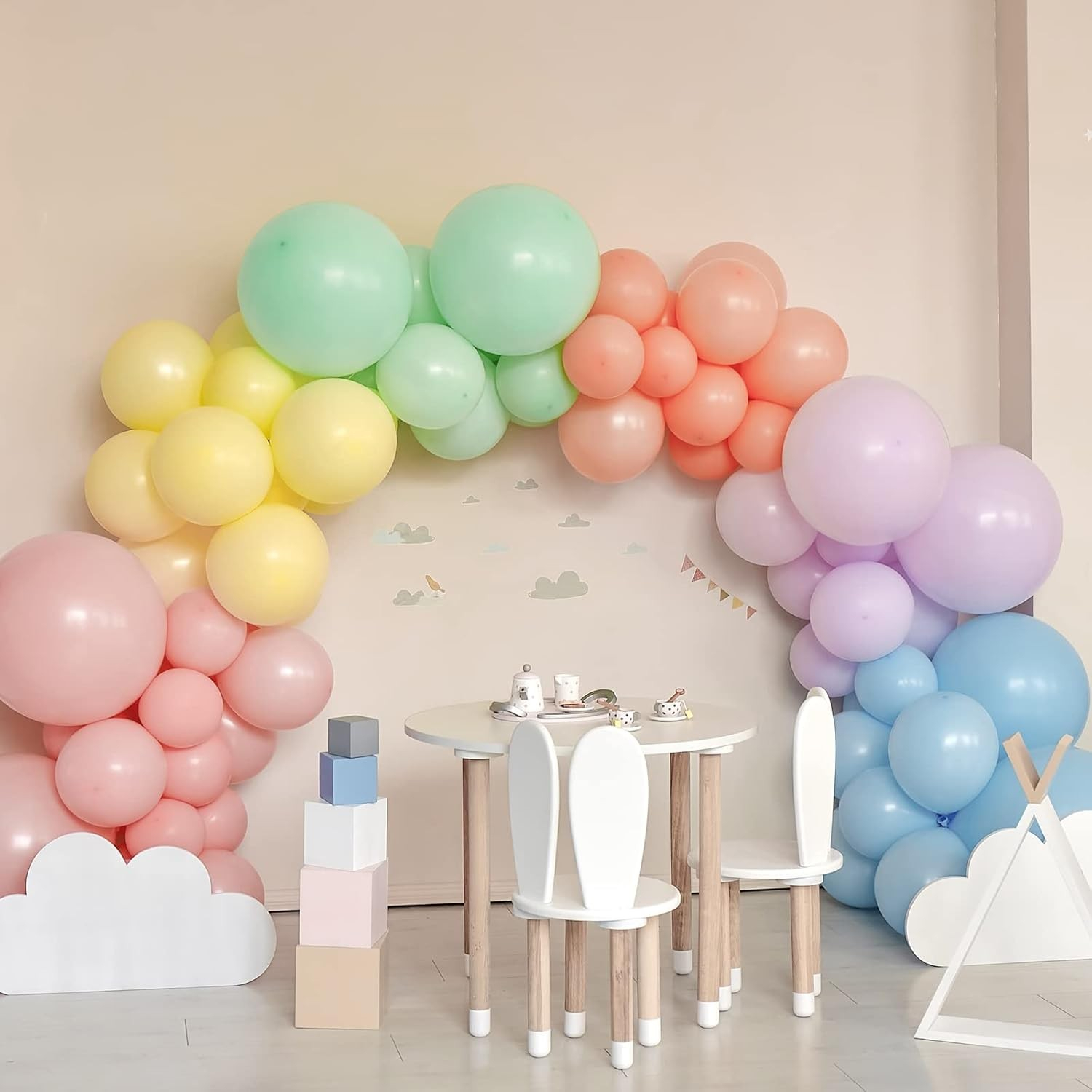 Set 25 Baloane din Latex,  Model Party, 13 cm, Multicolore, Culori Pale, 1 g [3]