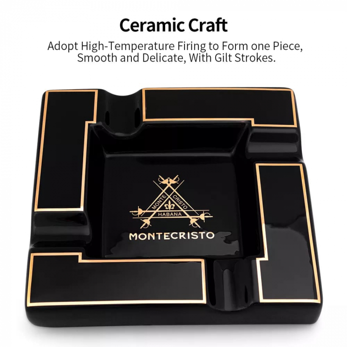Scrumieră trabuc de lux Monte Cristo black, în cutie cadou [2]