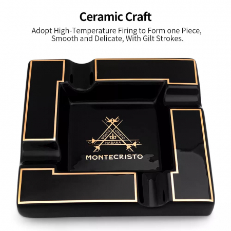 Scrumieră trabuc de lux Monte Cristo black, în cutie cadou [1]