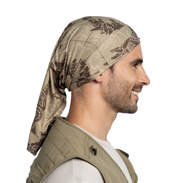 Bandana BUFF Coolnet UV+ LAKE RIVER Khaki [4]