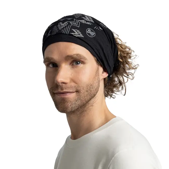 Bandana BUFF Light Weight merino wool Print Vanyr Black [2]