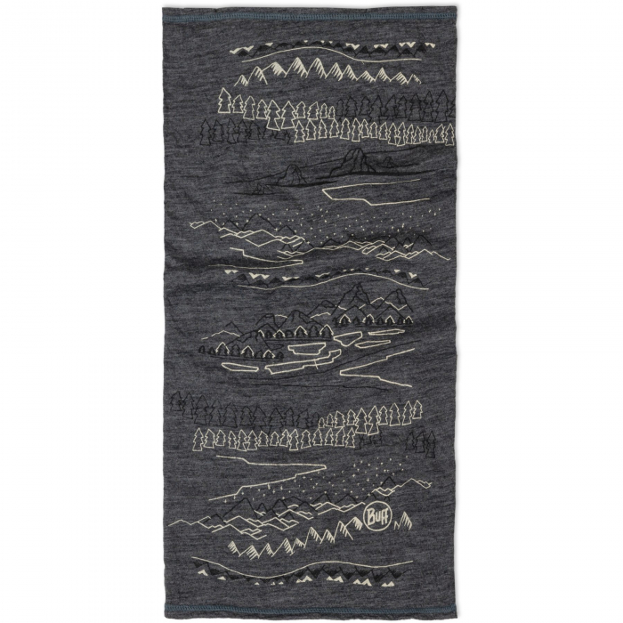 Bandana BUFF Light Weight merino wool Print Eirik Grey [2]