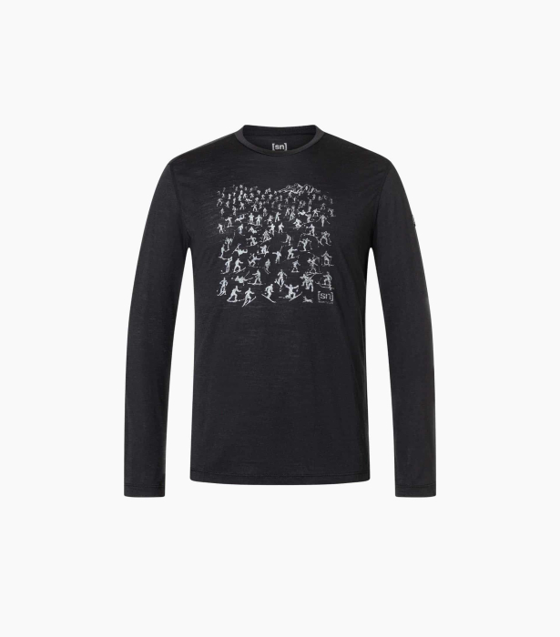 Bluza barbati SN Super.Natural M FREE SKI TICKETS Jet Black/Vapor Grey [2]