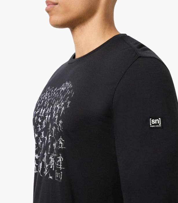 Bluza barbati SN Super.Natural M FREE SKI TICKETS Jet Black/Vapor Grey [6]