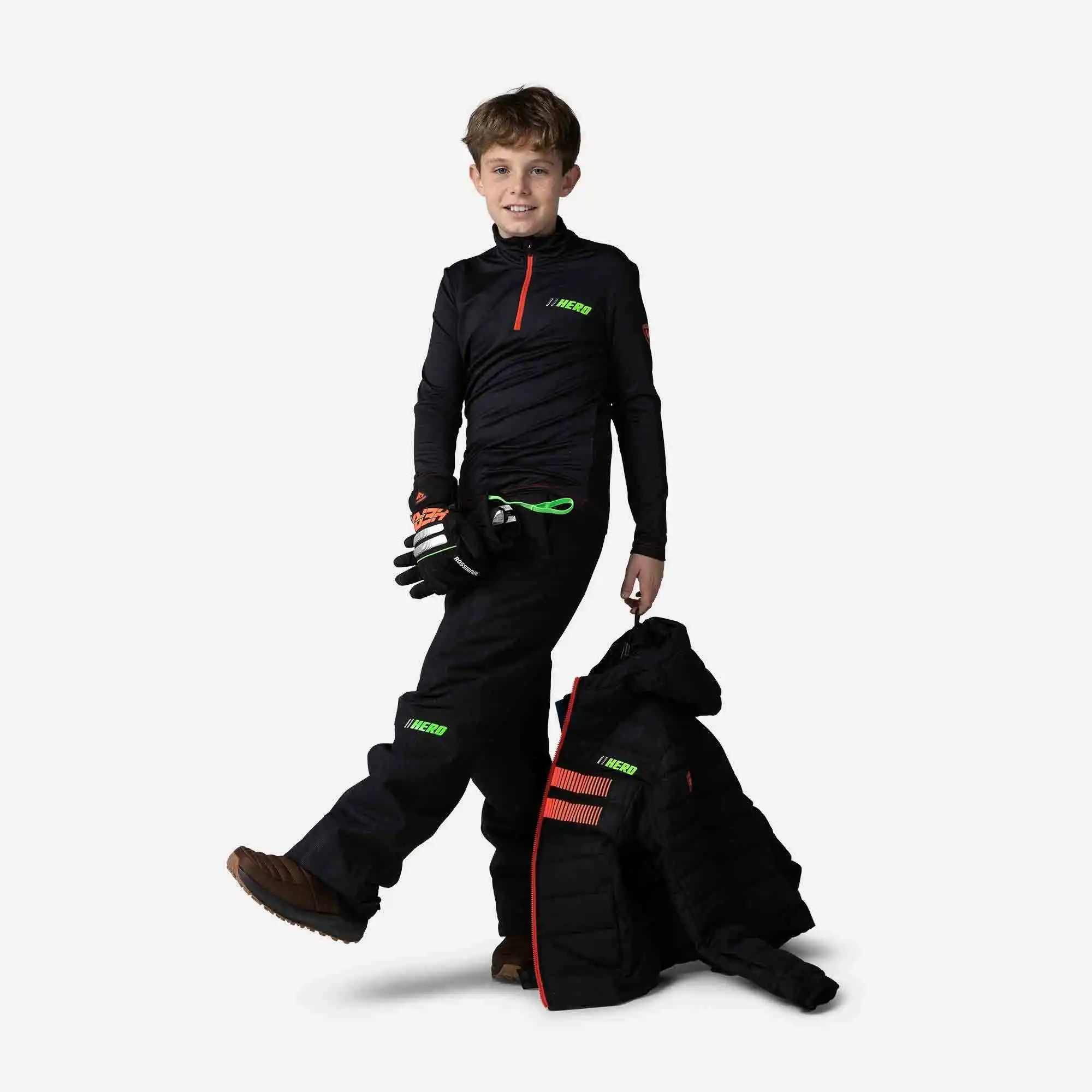 Bluza copii Rossignol BOY HERO 1/2 ZIP WARM Stretch Black [4]