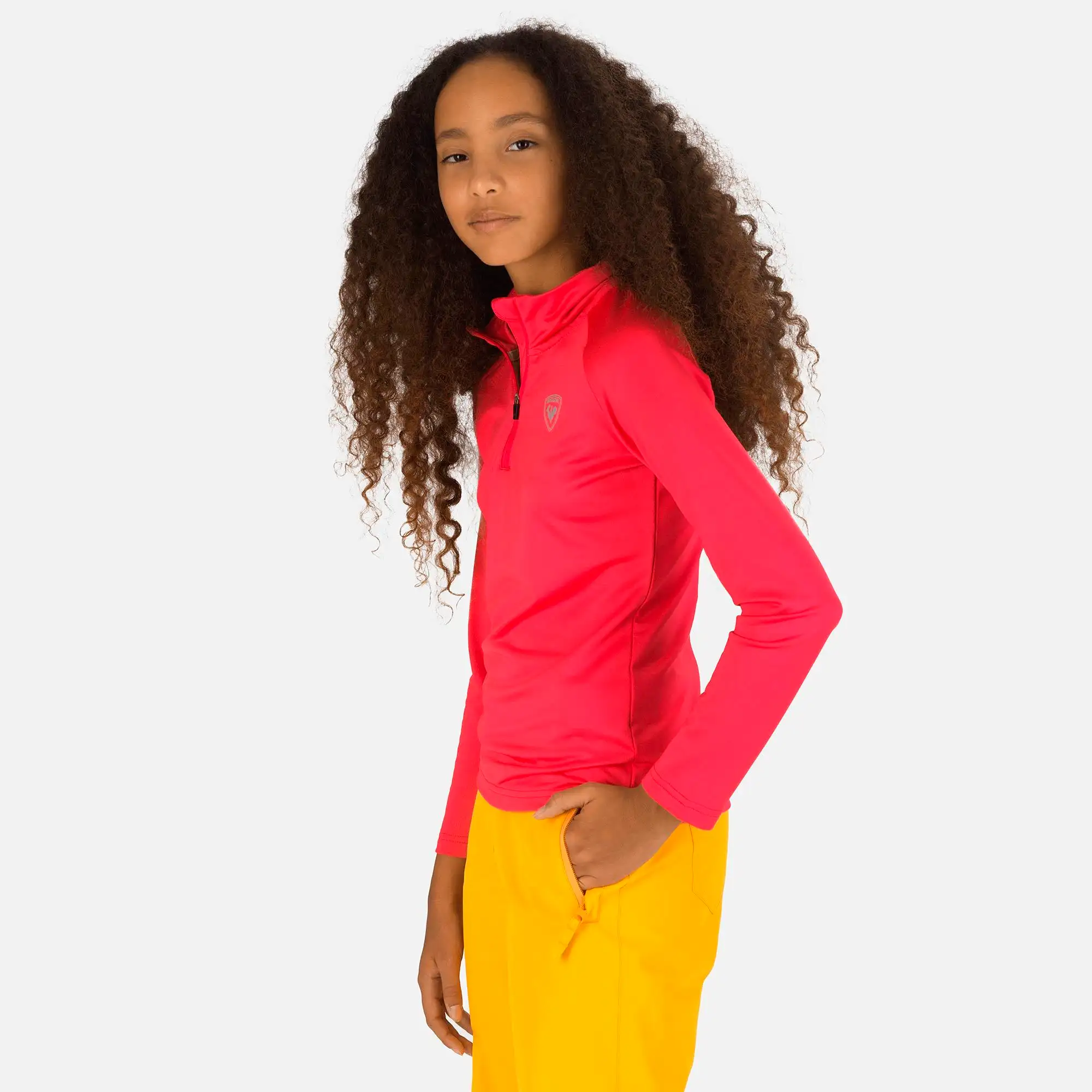 Bluza copii Rossignol GIRL 1/2 ZIP Warm stretch Pink lift [3]