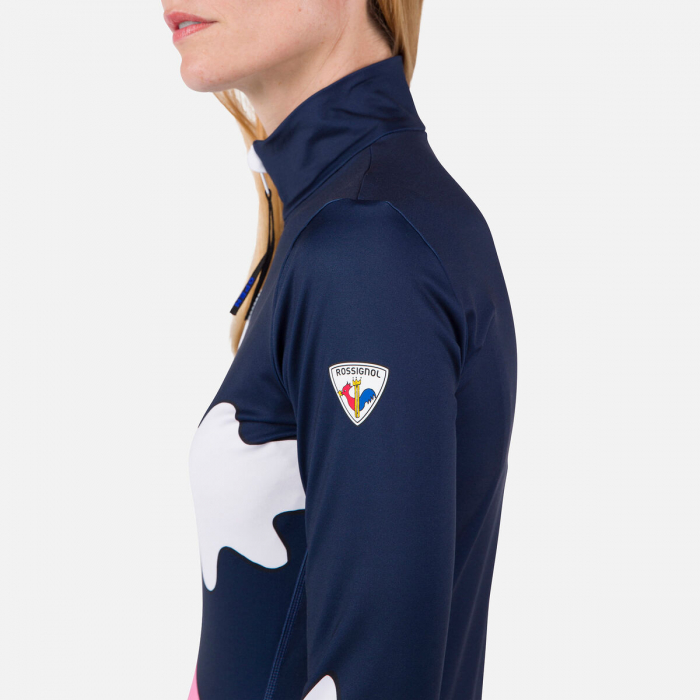 Bluza dama Rossignol JCC W BOOSTER 1/2 ZIP TOP Cosmic blue [4]