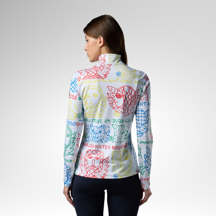 Bluza dama Rossignol JCC W quarter zip first layer Multicolor print [2]