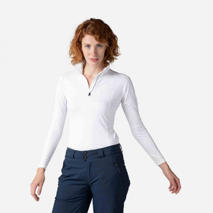 Bluza dama Rossignol W CLASSIQUE 1/2 ZIP Alb [1]