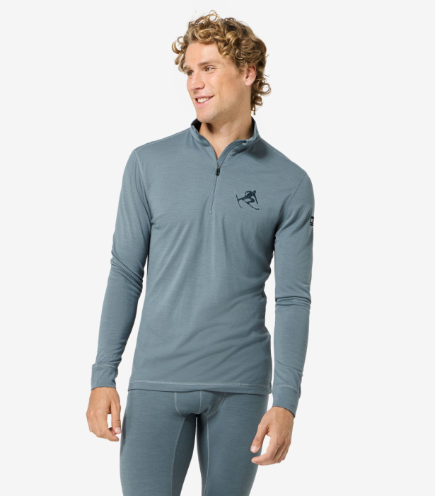 Bluza de corp barbati SN Super.Natural M TUNDRA175 LS TONI ZIP 1/4 STORMY WEATHER/BLUEB [3]