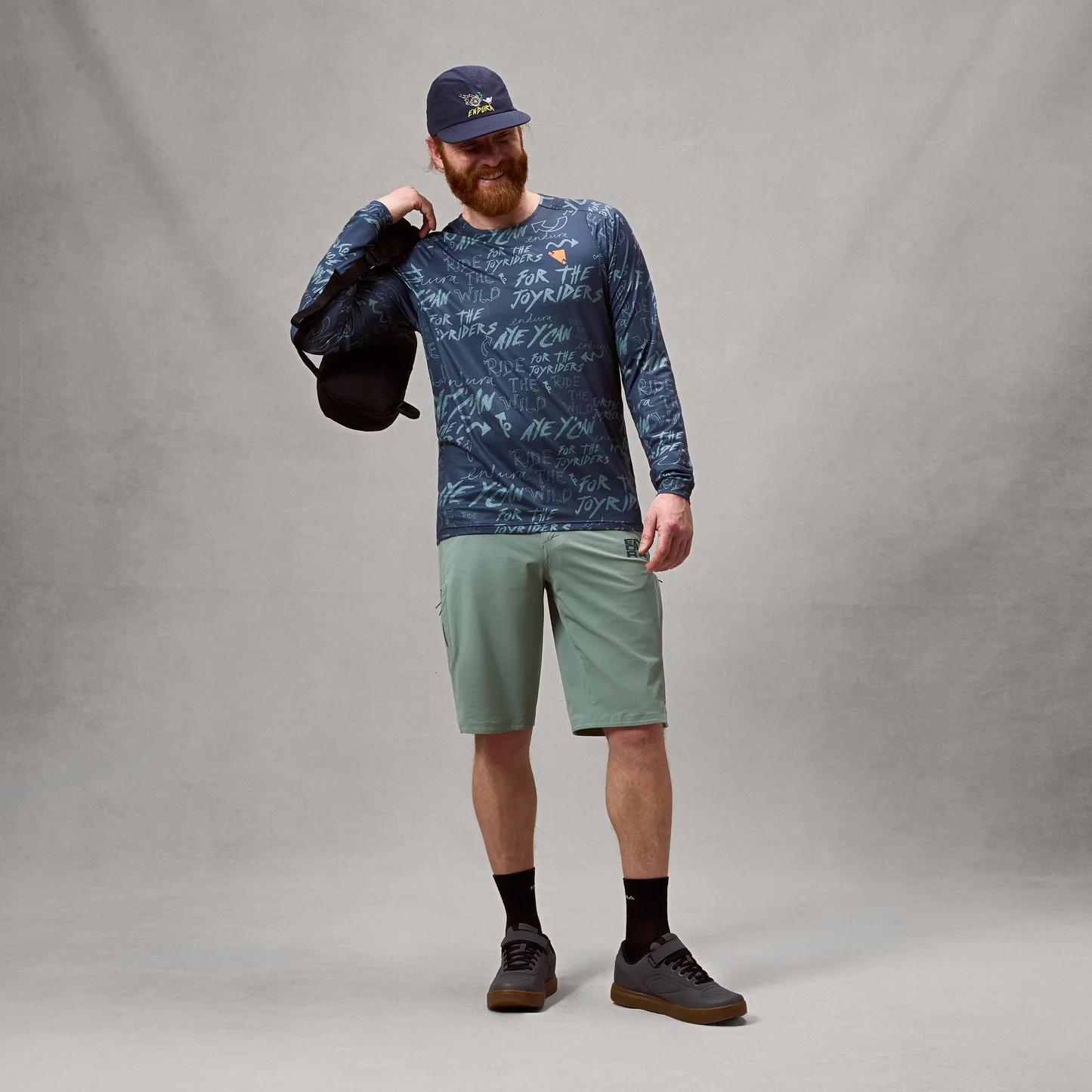 Bluza pentru barbati ENDURA SINGLETRACK L/S PRINT - CARBON GREY [10]