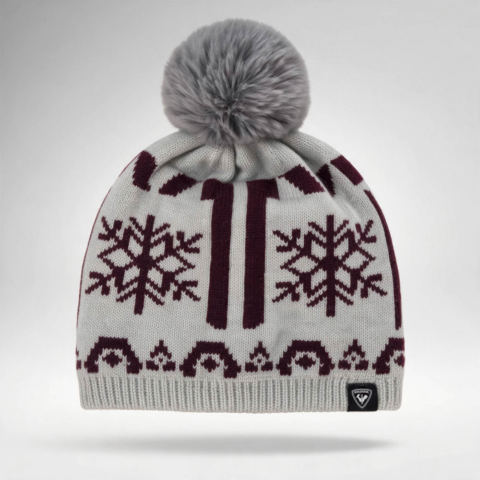 Caciula dama Rossignol W Snowdazzle pompom beanie Silver cloud [4]