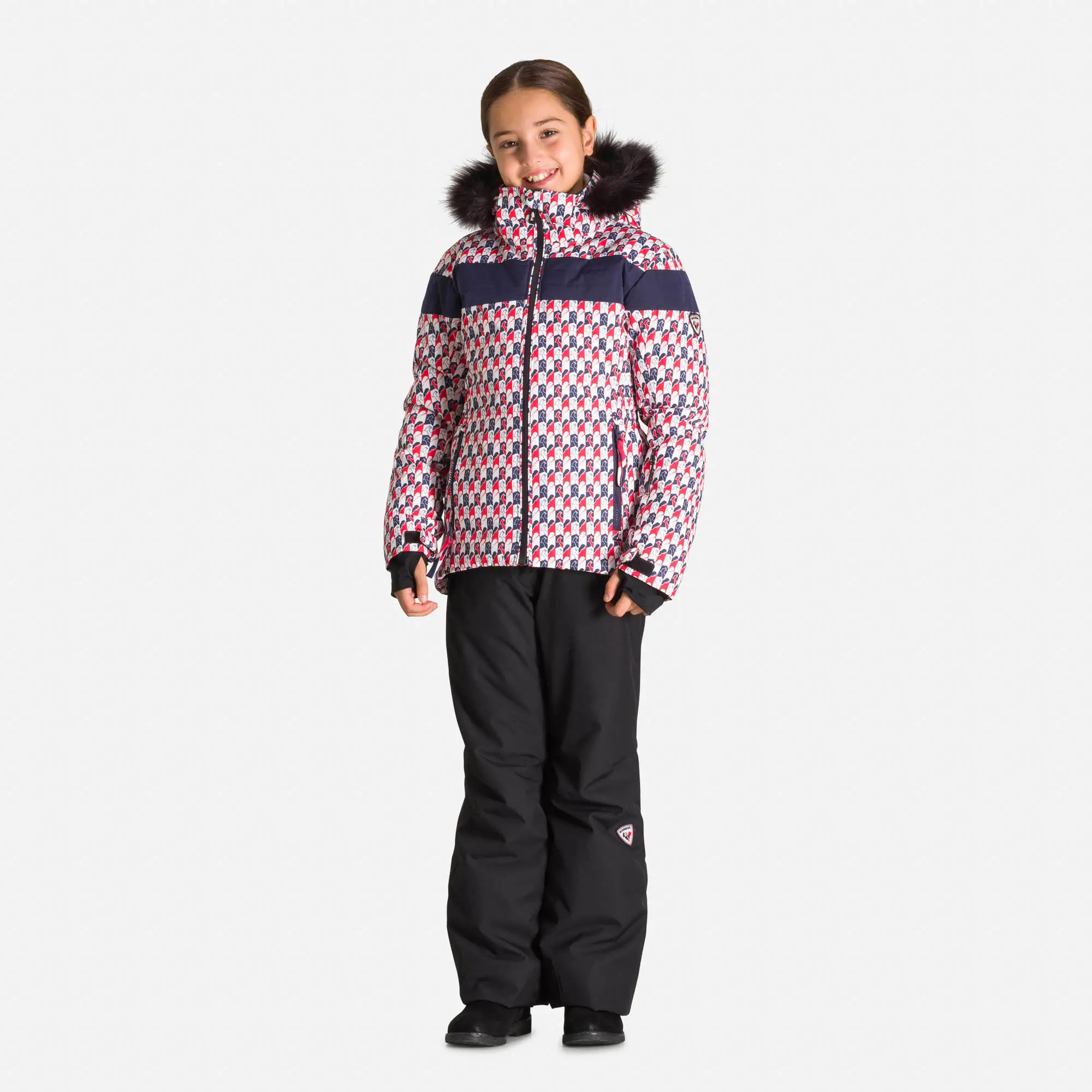 Geaca schi fete Rossignol GIRL PADDED Print Carmin [5]