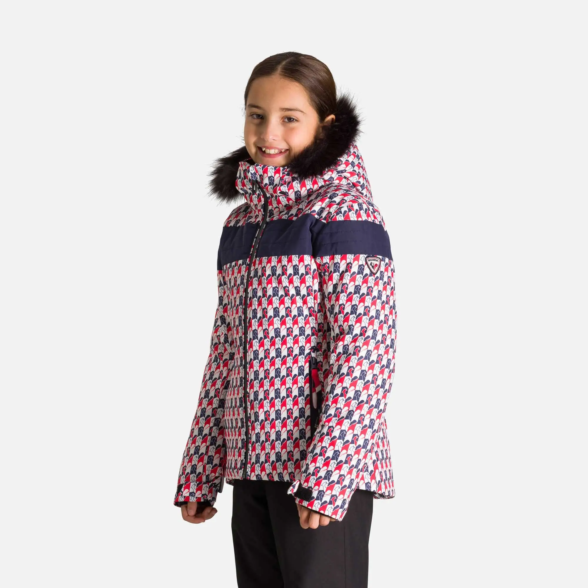 Geaca schi fete Rossignol GIRL PADDED Print Carmin [3]