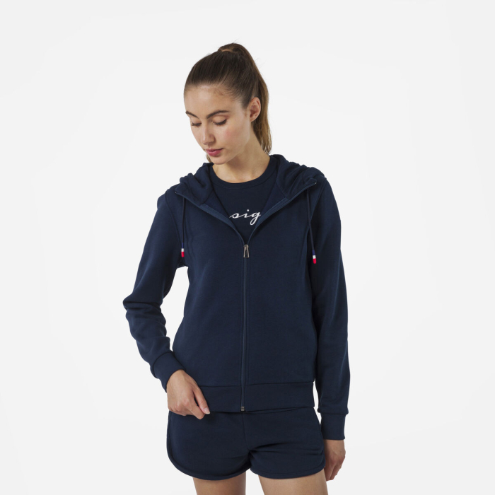 Hanorac dama Rossignol W LOGO SWEAT FZ HOOD FL - Dark Navy [1]