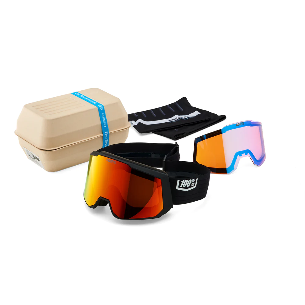 Ochelari schi 100% - SNOWCRAFT XL HiPER Goggle Black/Red - Mirror Red Lens [3]