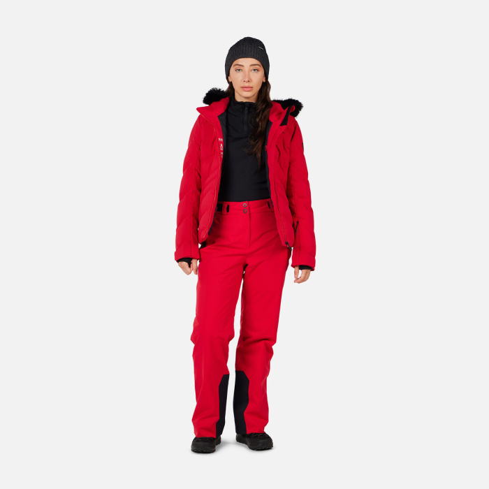 Pantaloni schi dama Rossignol STRAWPILE INSULATED Ruby Red [2]
