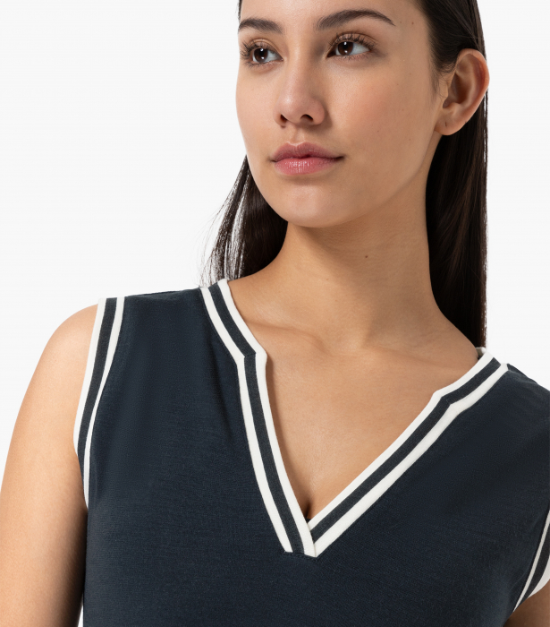 Rochie dama SN Super.Natural - W ORY BIO - Blueberry/Fresh White [2]