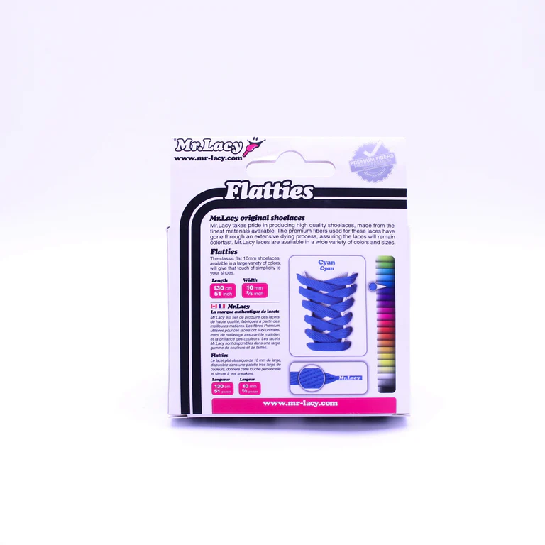 Sireturi Mr. Lacy FLATTIES Cyan 130CM [4]
