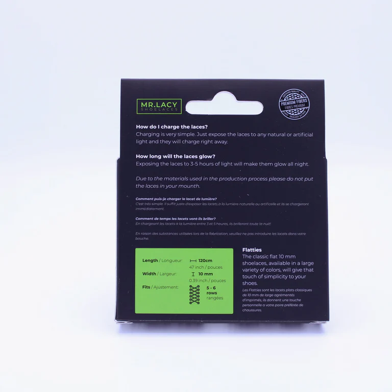 Sireturi Mr. Lacy FLATTIES GLOW IN THE DARK Green 120CM [4]