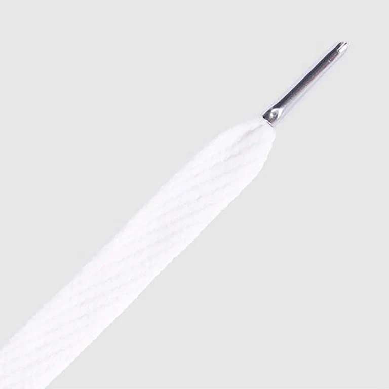 Sireturi Mr. Lacy FLATTIES METAL TIPS White/Silver 130CM [2]