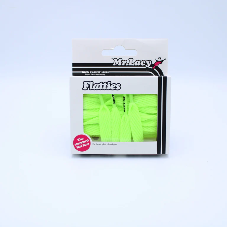 Sireturi Mr. Lacy FLATTIES Neon Lime Yellow 130CM [3]