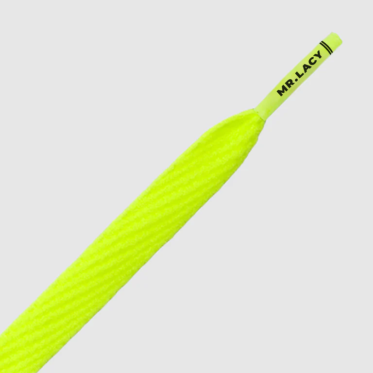 Sireturi Mr. Lacy FLATTIES Neon Lime Yellow 130CM [2]