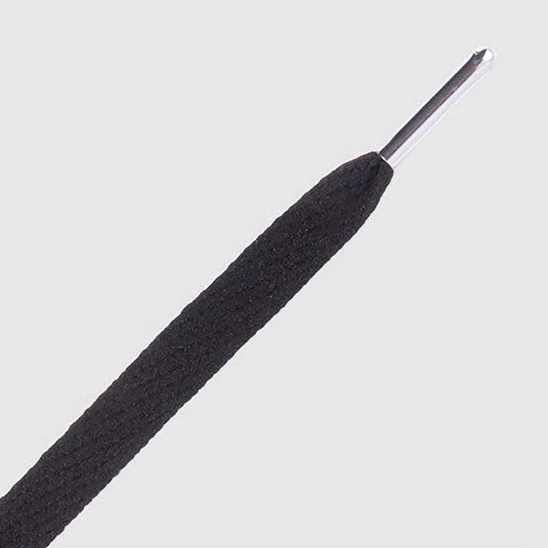 Sireturi Mr. Lacy FLATTIES METAL TIPS Black /Silver 130CM [2]