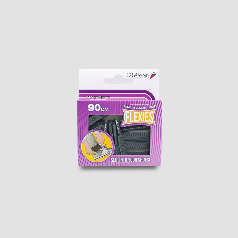 Sireturi Mr. Lacy FLEXIES Dark Grey 90CM [3]