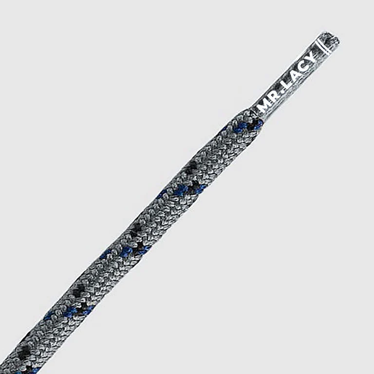 Sireturi Mr. Lacy ROUND 150CM Silver Grey/Black/Blue [2]