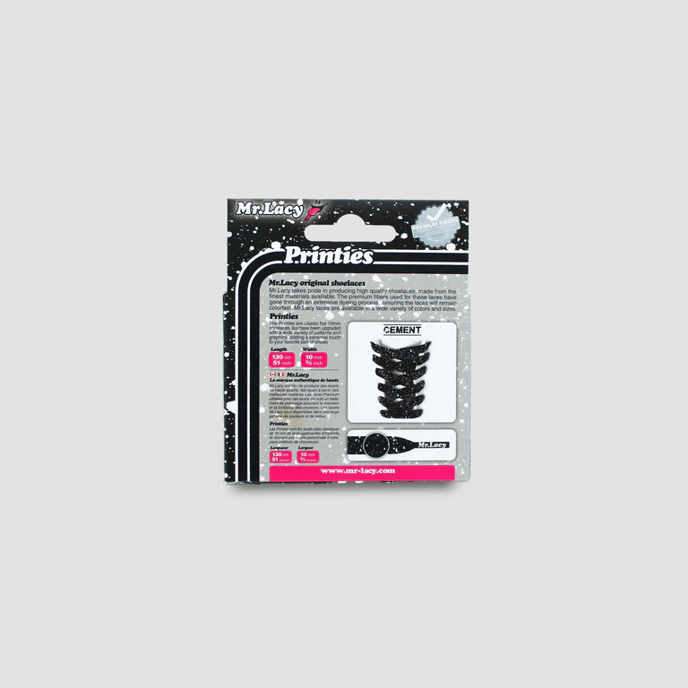 Sireturi Mr. Lacy PRINTIES 130CM Cement Black/White [3]