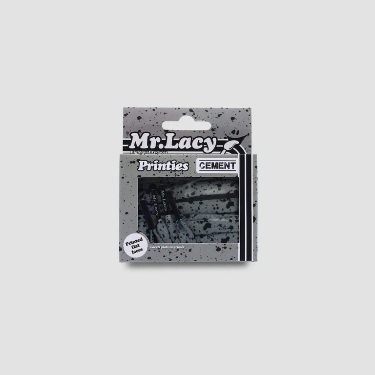 Sireturi Mr. Lacy PRINTIES 130CM Cement Grey/Black Speckle [2]